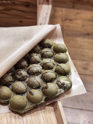 Matcha waffle at Soy Stories in Fukuoka