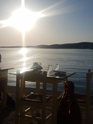 View at Aeoli Restaurant in Paros