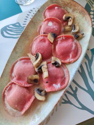 Falafel ravioli at Aeoli Restaurant in Paros