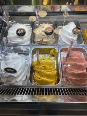 Vegan selection of gelatos and sorbets  at Mona Lisa L' Atelier Del Gelato - Athens in Athens