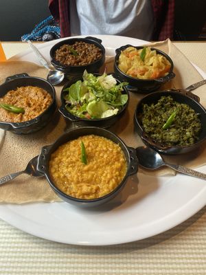 Vegan platter for 2   at Mosob in Glasgow