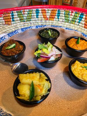 Vegan platter   at Mosob in Glasgow
