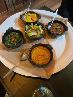 Vegan platter  at Mosob in Glasgow