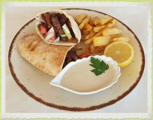 Vegan Gyros at Raphael's Restaurant in Ayia Napa