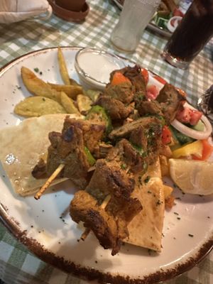 Vegan souvlaki   at Raphael's Restaurant in Ayia Napa