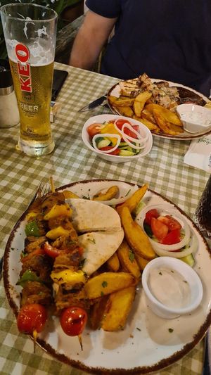 Vegan souvlaki at Raphael's Restaurant in Ayia Napa