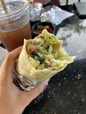 Regular tempeh burrito   at El Indio in Gainesville