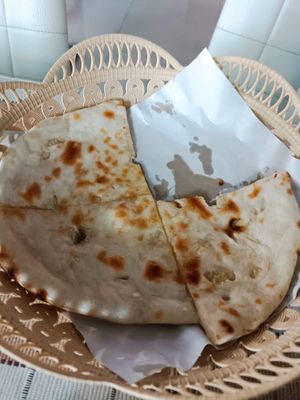Garlic naan  at Grill of India in Chiang Mai