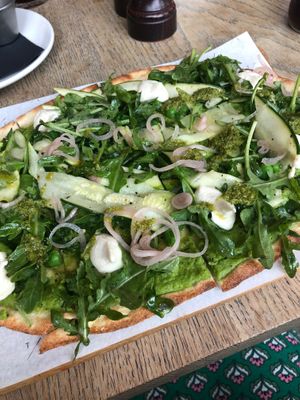 Vegan flatbread  at The Lighterman in North London