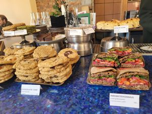 Cookies and sandwiches at Papegoye in Oslo
