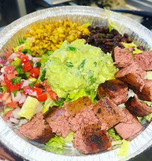 Steak burrito bowl  at Vegan Eats with Bri in Richmond