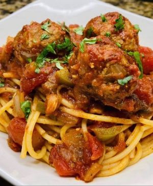 Spaghetti & meatballs  at Vegan Eats with Bri in Richmond