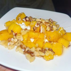 Cottage cheese & peaches  at Vegan Eats with Bri in Richmond