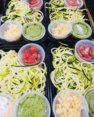 Zoodles with corn, tomatoes and avocado sauce  at Vegan Eats with Bri in Richmond
