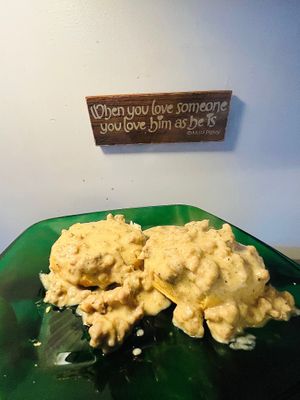 Biscuit, Sausage & gravy  at Vegan Eats with Bri in Richmond