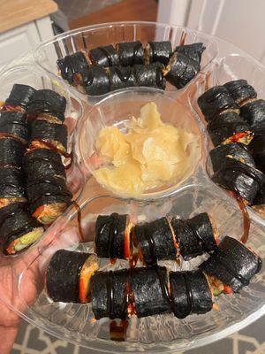 Sushi platter  at Vegan Eats with Bri in Richmond