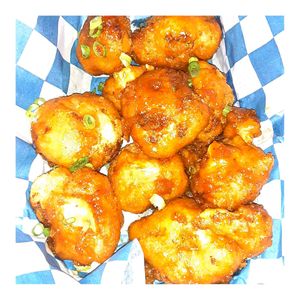 General Tso's Cauliflower wings at PLAY Arcade in New Bedford