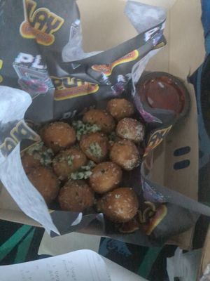 vegan garlic knots at PLAY Arcade in New Bedford