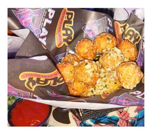 Vegan Garlic Not Knots at PLAY Arcade in New Bedford