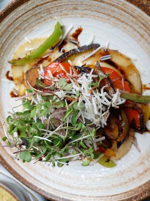 Pierogies with peppers entree at V-Spot in New Hope