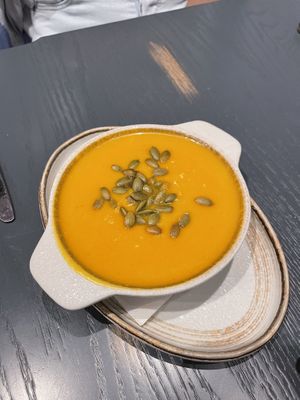 Roasted Ginger Buttermilk Squash Soup  at V-Spot in New Hope
