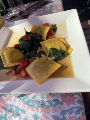 Spinach & cheese ravioli  at V-Spot in New Hope