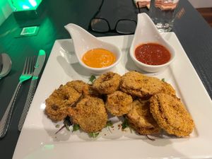 This was the(air)fried Calamari which was good. The sauces were a nice complement.  at V-Spot in New Hope