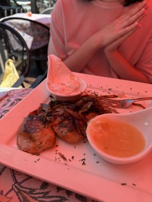 Forgot to take a picture before we started eating   at V-Spot in New Hope