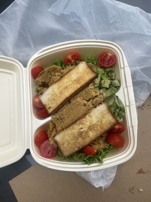 Rast better than it looks, delicious tofu  at Papillon Restaurant & Pizzeria in Pula