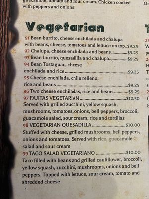 the fajitas are vegan if you just leave out the sour cream  at El Vaquero in Orange