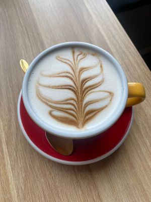 Latte at Freya Cafe in Warsaw