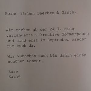 Closed til september!! 😪 at Deerbrook Kitchen in Koenigstein