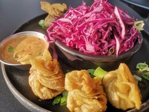 Deerbrook dumplings 💚 Kids were faster than the photographer at Deerbrook Kitchen in Koenigstein