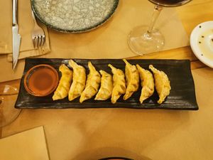 Vegan gyozas at Mistura in Conil De La Frontera