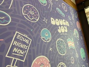Beautiful mural at Dough Joy - SW Oregon in Seattle