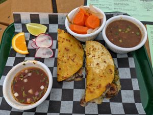 Vegan tacos at Camp Taco at Lost Forty Brewing in Little Rock