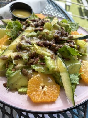 Orange and green salad   at Camp Taco at Lost Forty Brewing in Little Rock