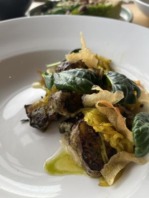 Main course ~ artichoke dish  at Sault in Daylesford