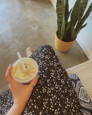 Iced vanilla latte with oat milk  at All Roads in Jefferson