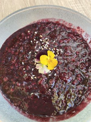 Warm berry pudding  at Wahpepah's Kitchen in Oakland