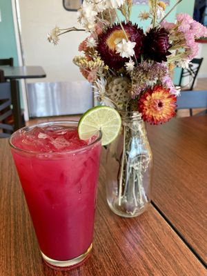 Prickly Pear Limeade  at Wahpepah's Kitchen in Oakland