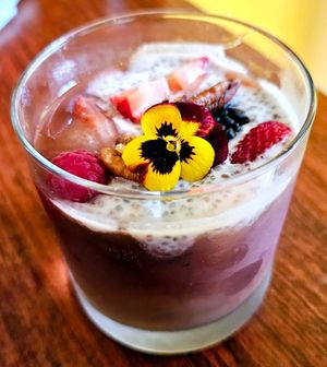 Foraged Chokecherry Pudding #Veganuary at Wahpepah's Kitchen in Oakland