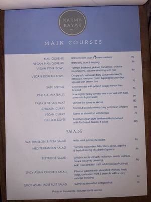 Menu April 2024  at Karma Kayak in 