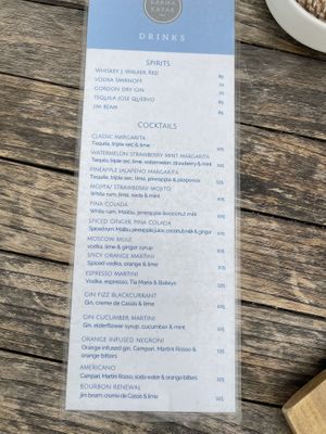 Beware!! Pina coloda is made with milk!   at Karma Kayak in 