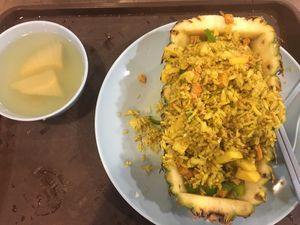 Pineapple fried rice $ 4,50 at SuManYuan 素满园 - People's Park Centre in Central Singapore