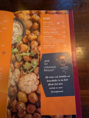 Menu at Cafe del Sol in Bayreuth