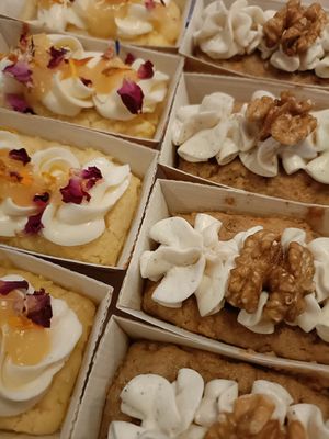 Lemon curd cake and Carrot cake at The Nook in Durham