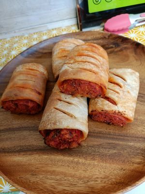 Chorizo style sausage rolls at The Nook in Durham