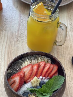 Juice and smoothie bowls  at Indigo Bar in Lagos