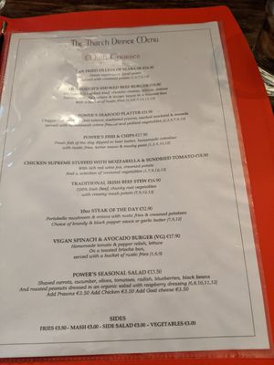 Menu at Powers Thatch Bar & Restaurant in Oughterard